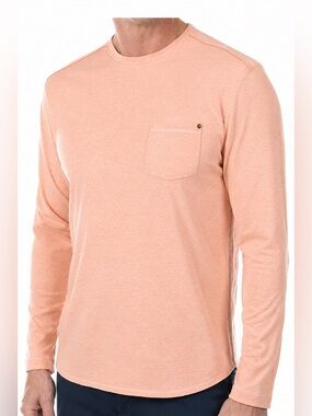 Tommy Bahama IslandZone Bodega Cove Long Sleeve Pocket Tee XL Snapdragon Peach